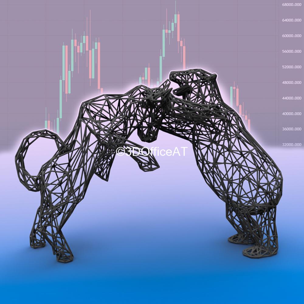 BULL VS. BEAR MARKET SCULPTURE 3d model