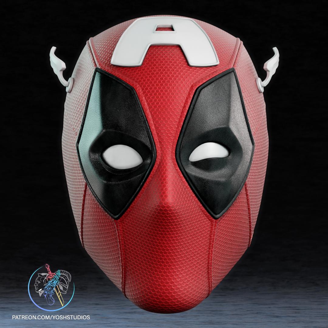 Captain Deadpool Mask 3D Printer File STL 3d model