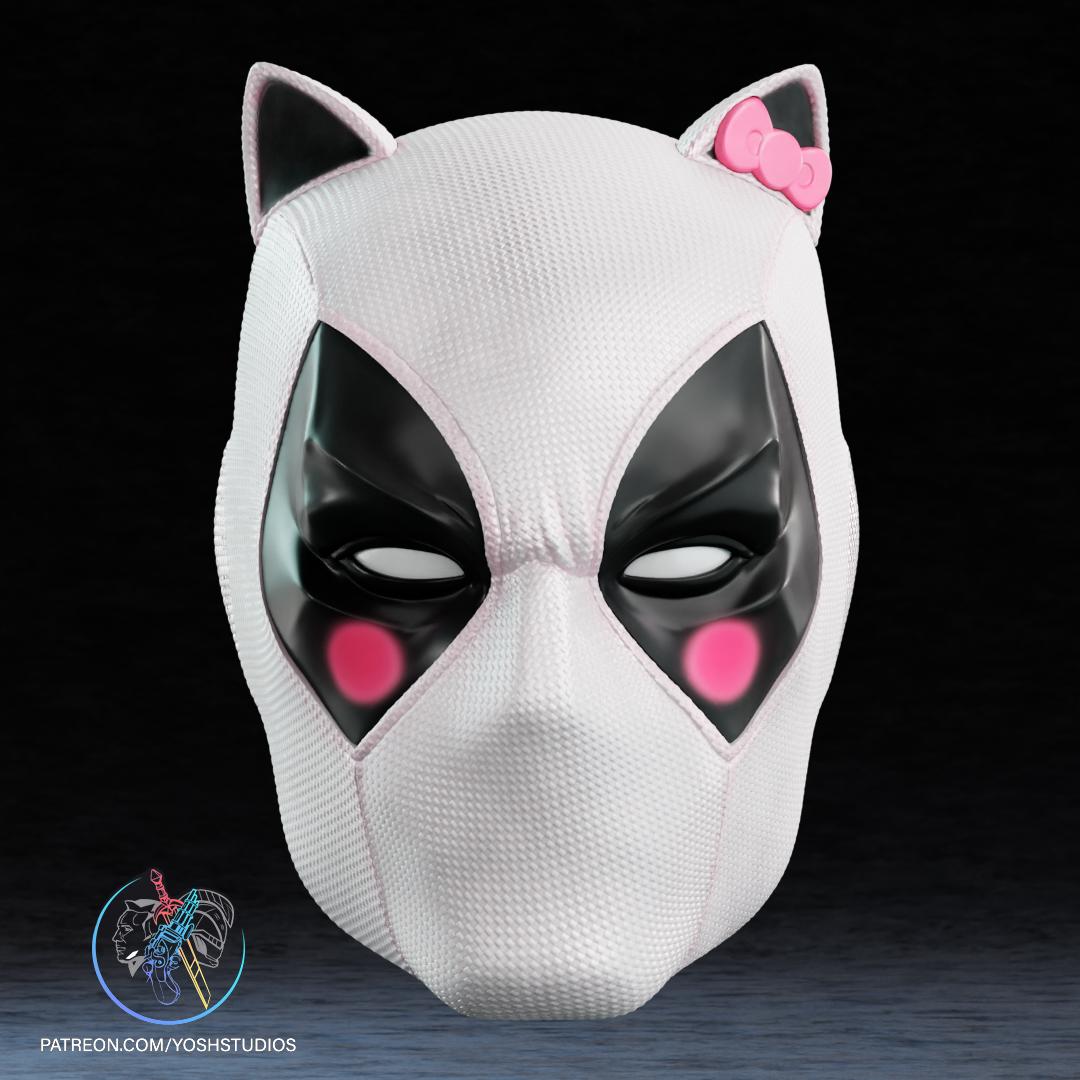 Hello Kitty Deadpool Mask 3D Printer File STL 3d model