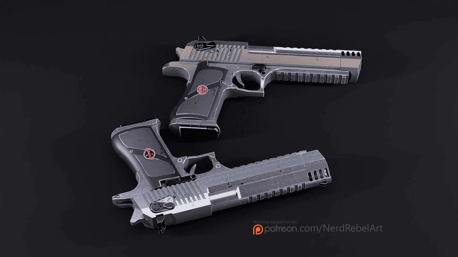 DEADPOOL DESERT EAGLE PROP 3D FILES 3d model