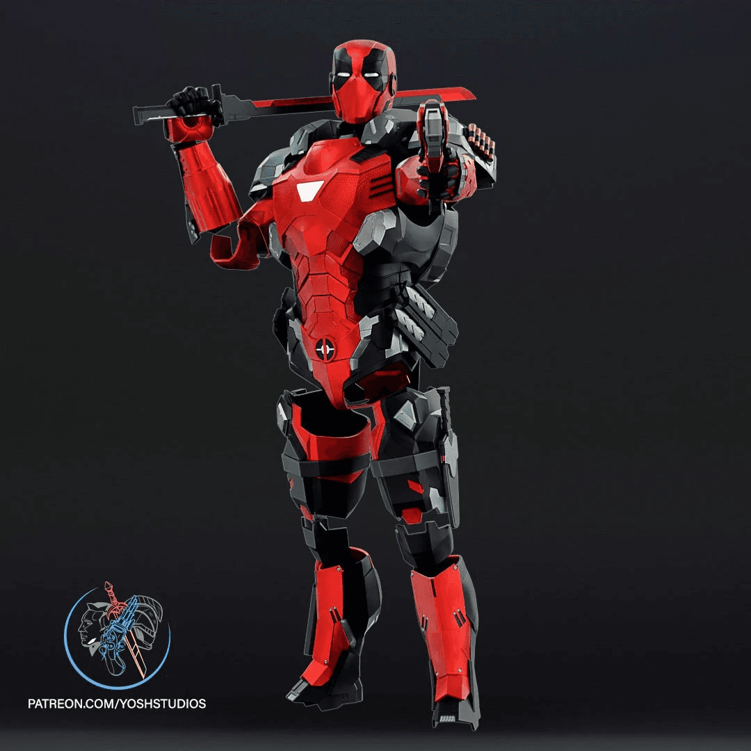 Iron Deadpool Armor 3d Print File STL 3d model