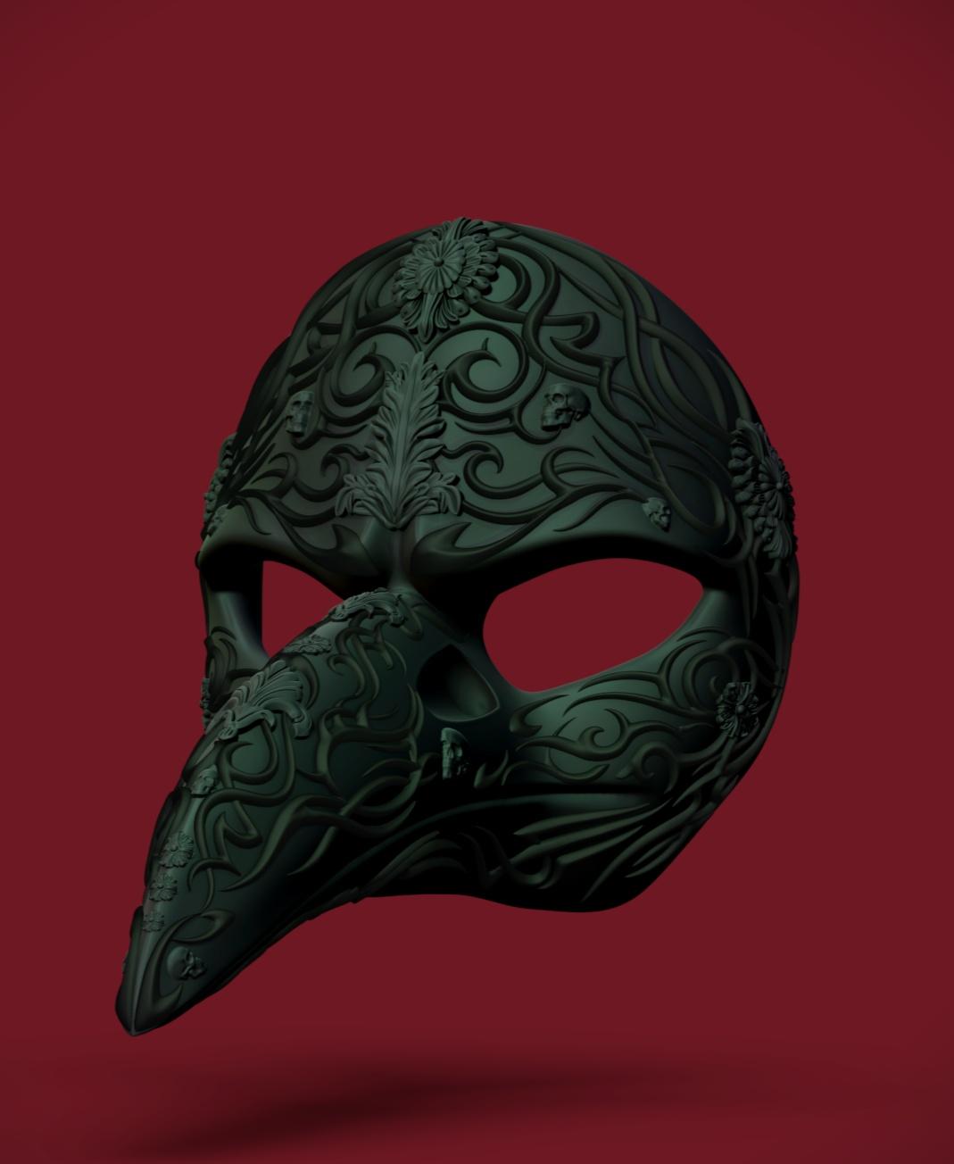 Gothic Raven Mask -"Gothic" (Sculptober Day 7) 3d model