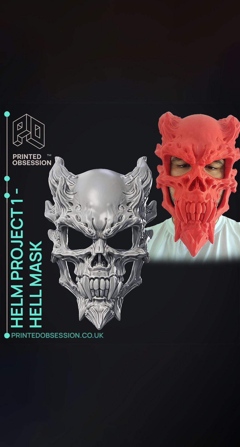 Hell Mask - Wearable - Halloween Mask 3d model