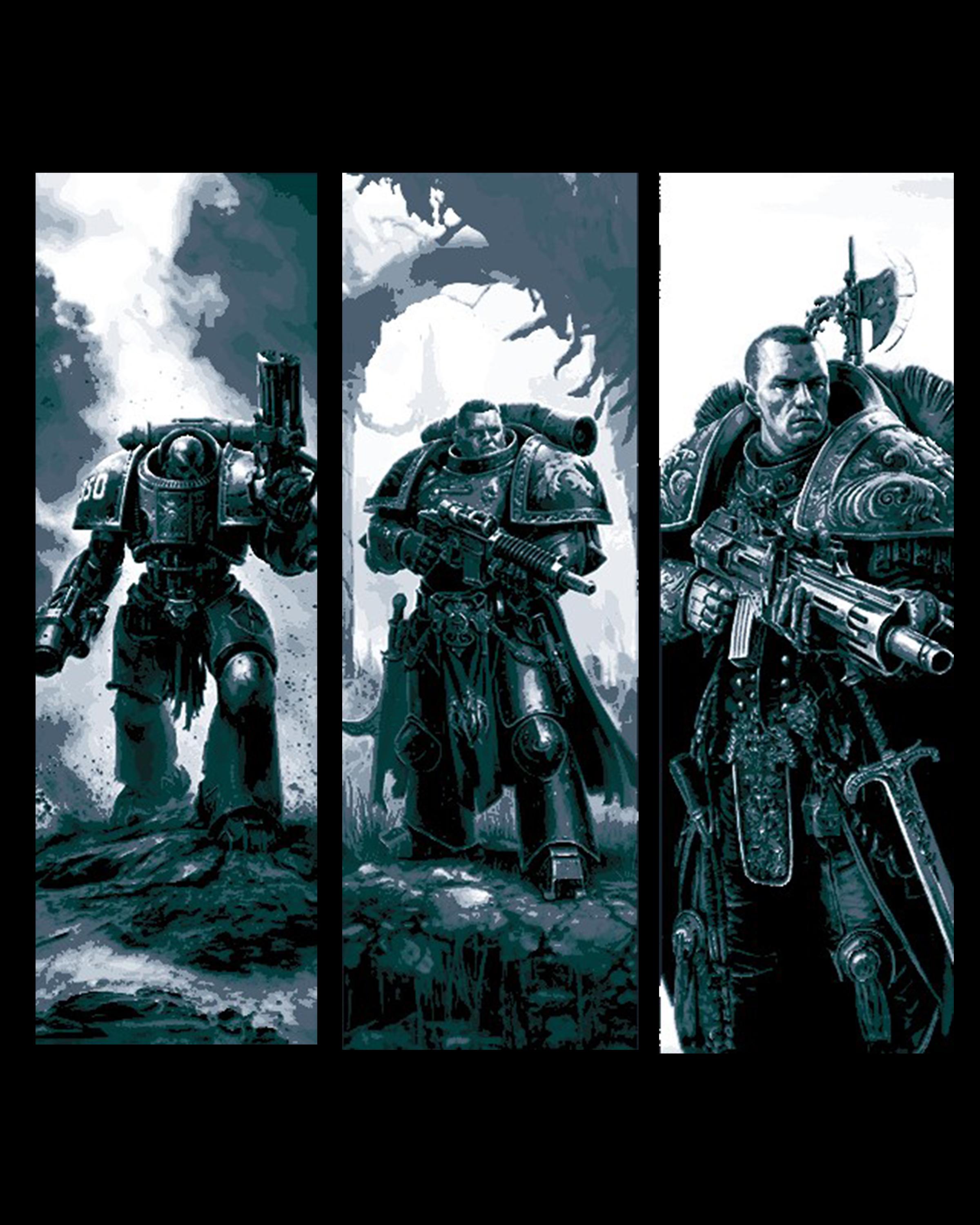 Set of Bookmarks depicting Space Marines from Warhammer 40000 - Fan Art 3d model