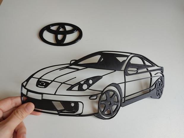 Toyota Celica Silhouette and Toyota logo 3d model