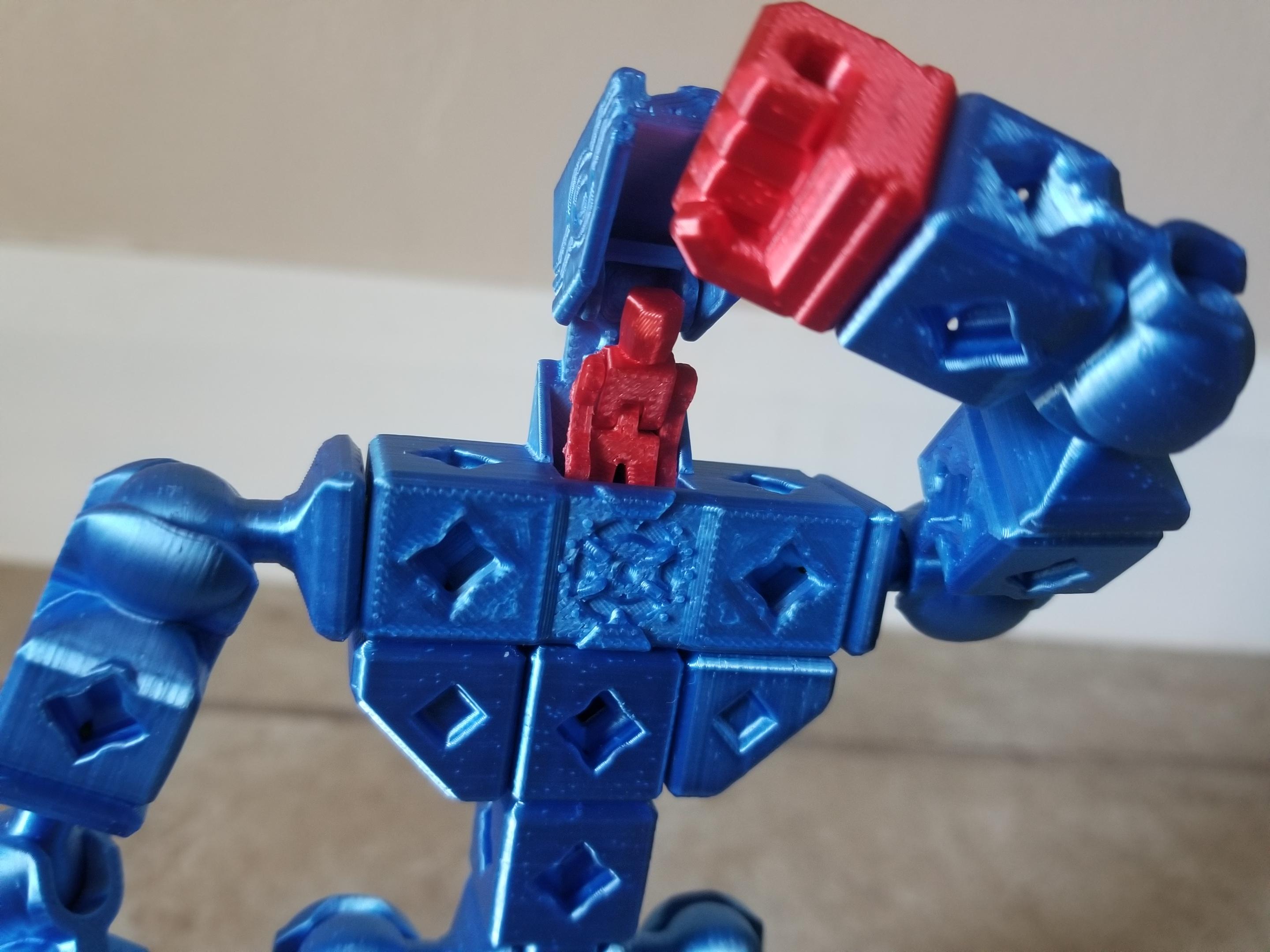 PrintABlok:Battlemecha Frame with basic pilot Articulated KitBash Model 3d model