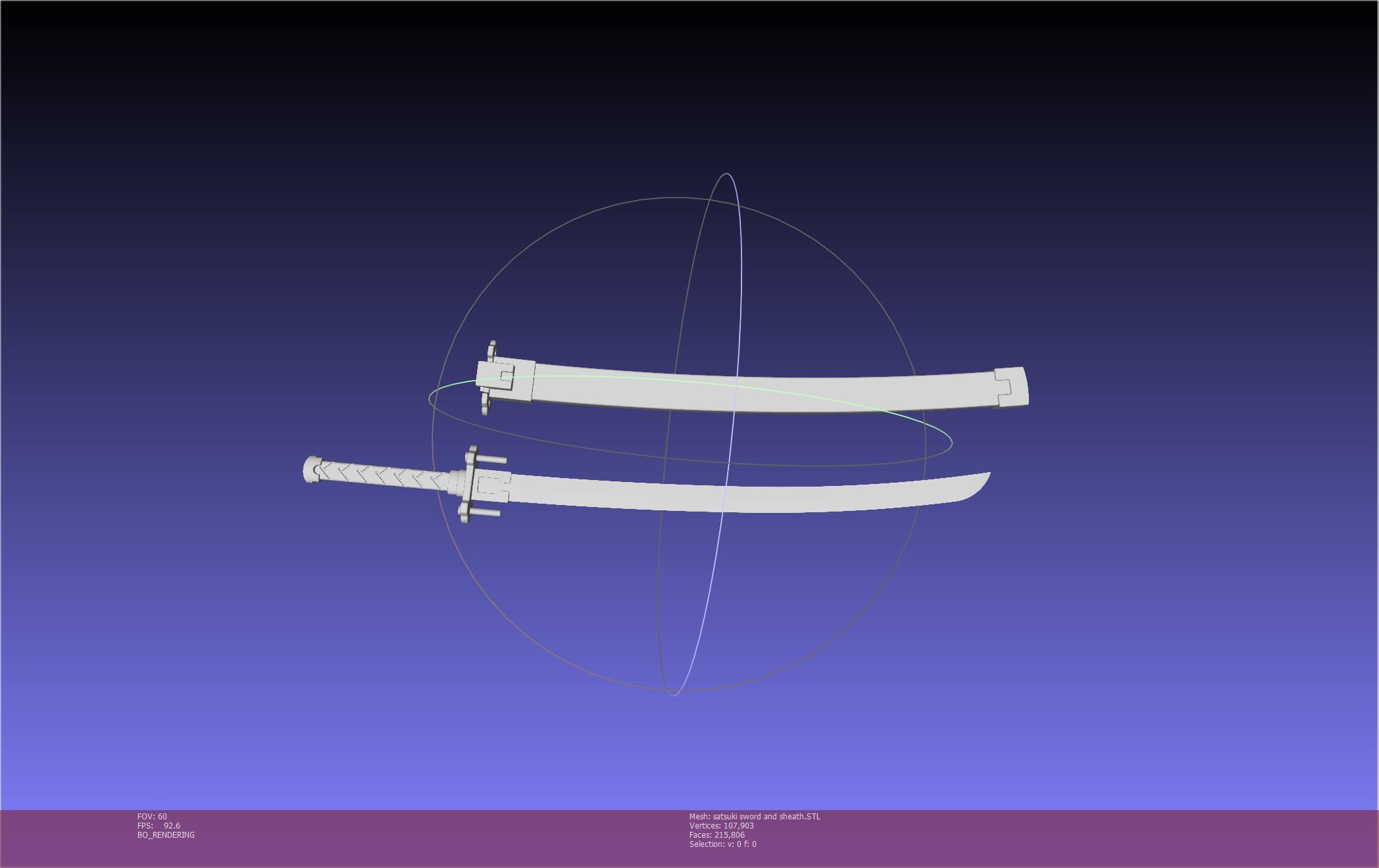 Kill La Kill Satsuki Sword And Sheath Printable Assembly 3d model