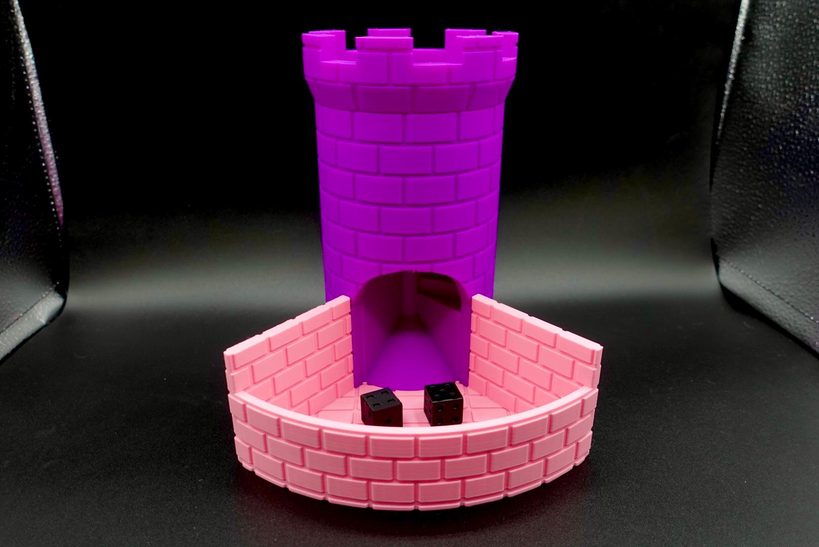 Castle Dice Tower (Cobblestone Tray) 3d model