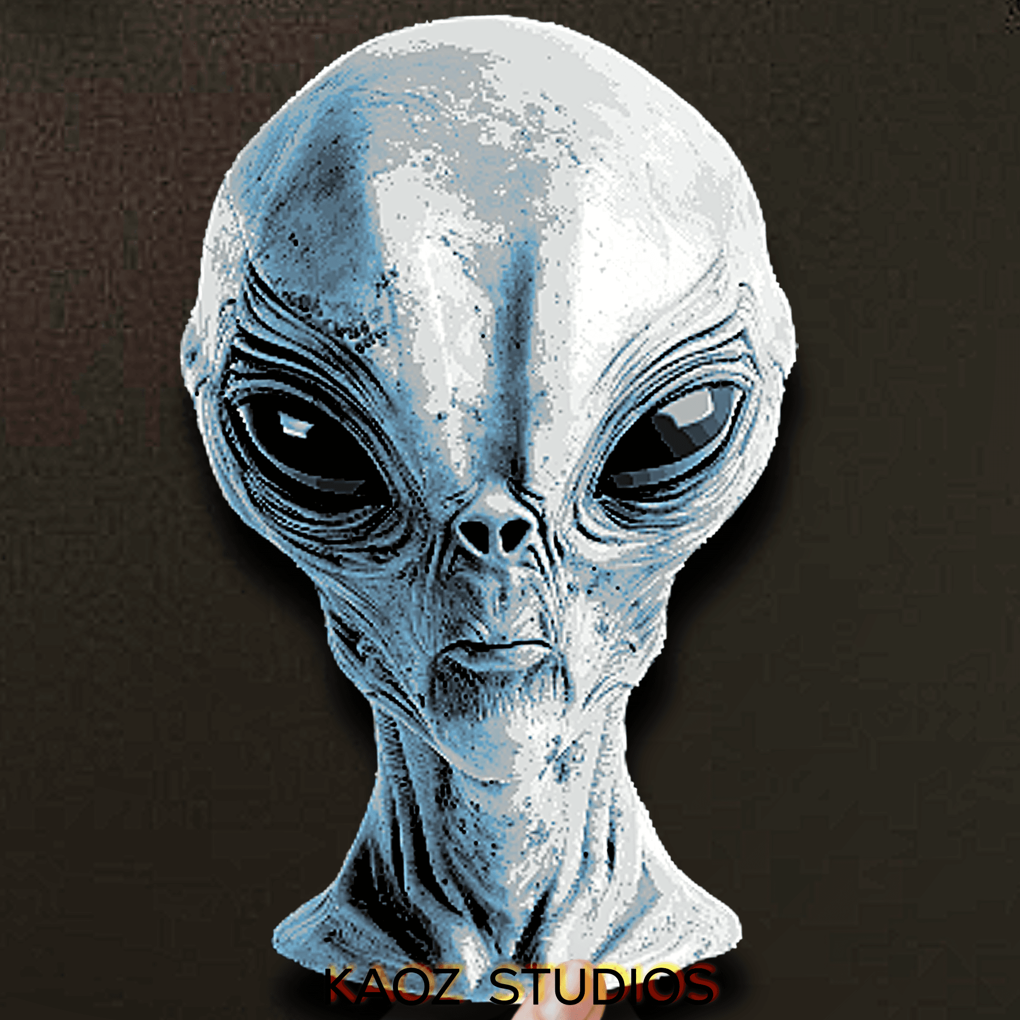 blue alien wall art outer space hueforge 3d model