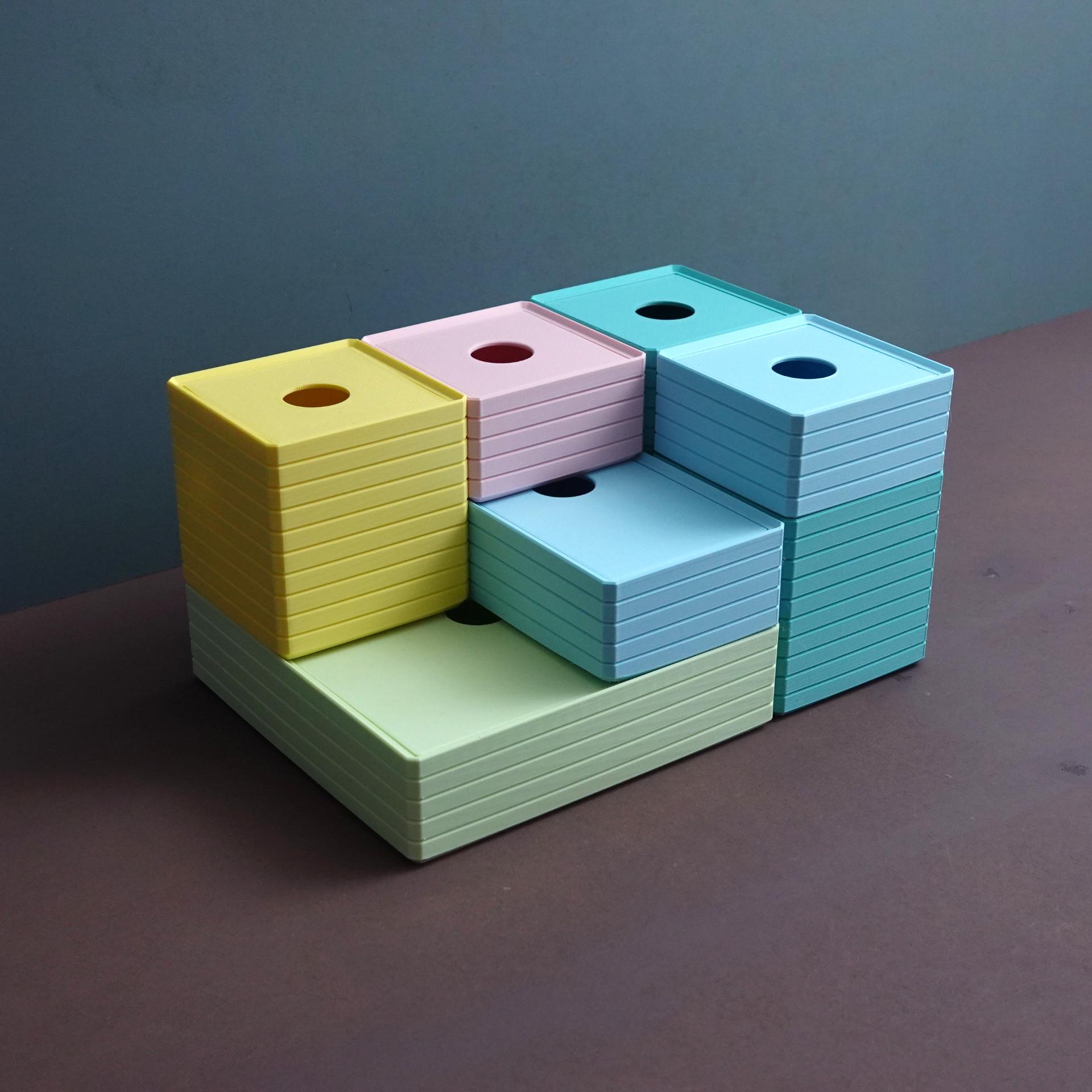 Modular, stackable boxes 3d model