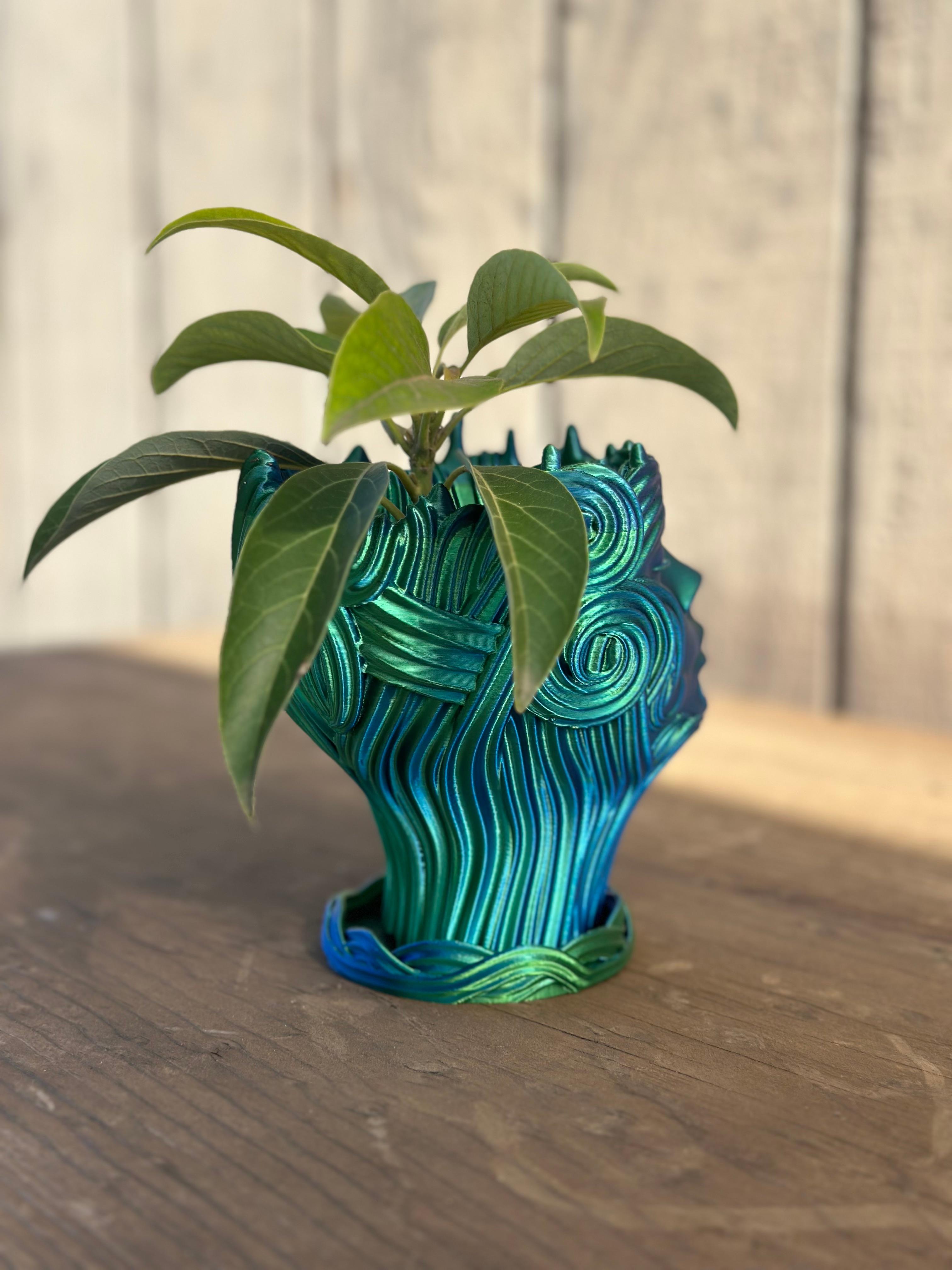 Woman's Head Planter Vase With Drain Holes and Water Catch Tray SUPPORT FREE  3d model