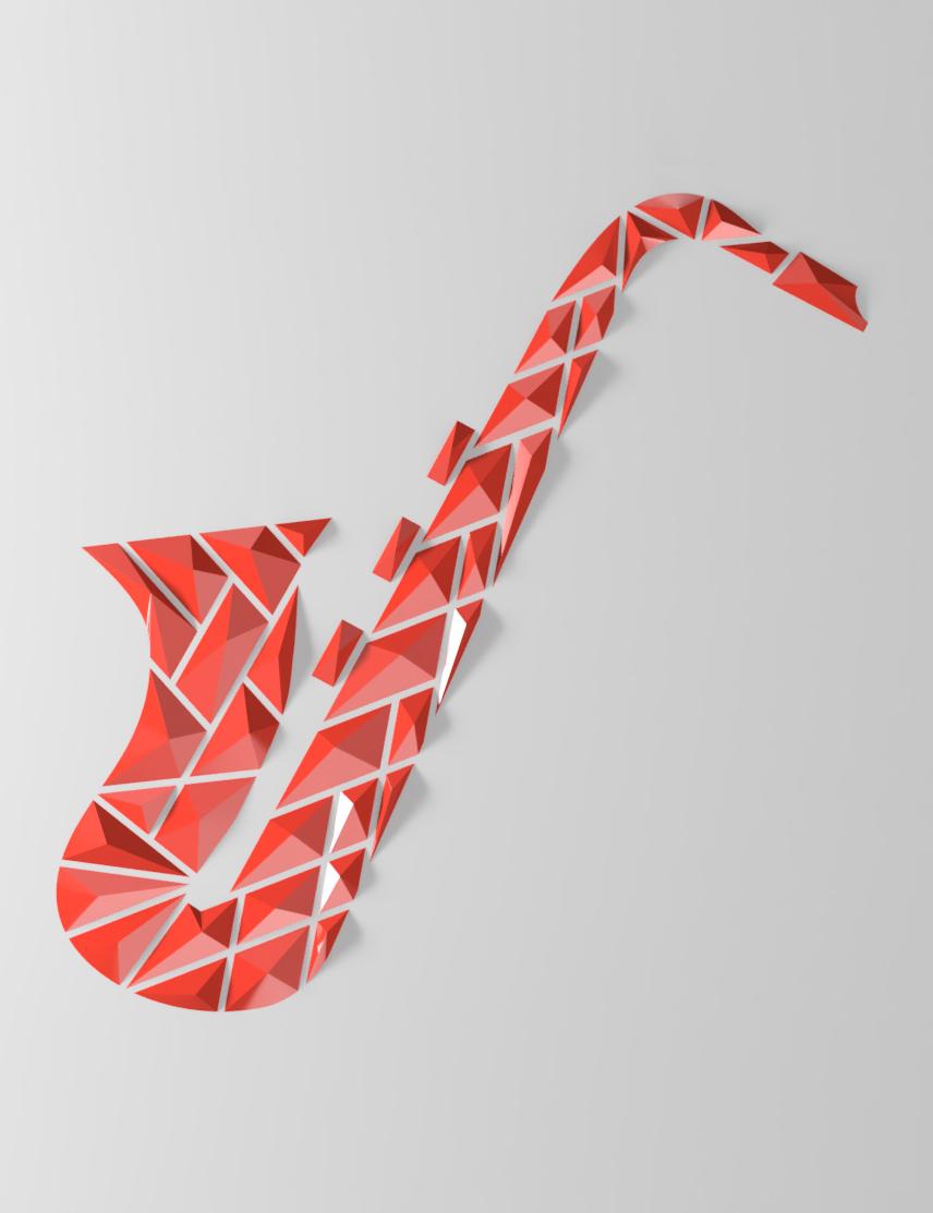 Geometric Saxophone wall art 3d model