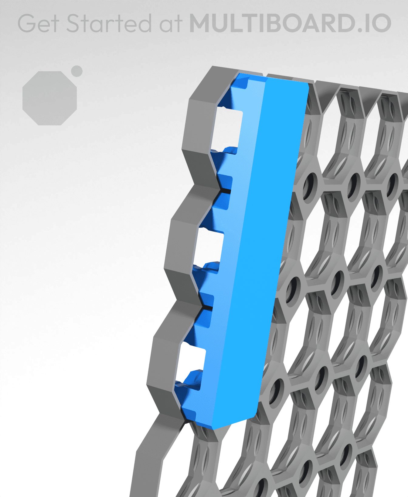 8mm Offset - Trio Command Strip Mount (DS Part A) 3d model