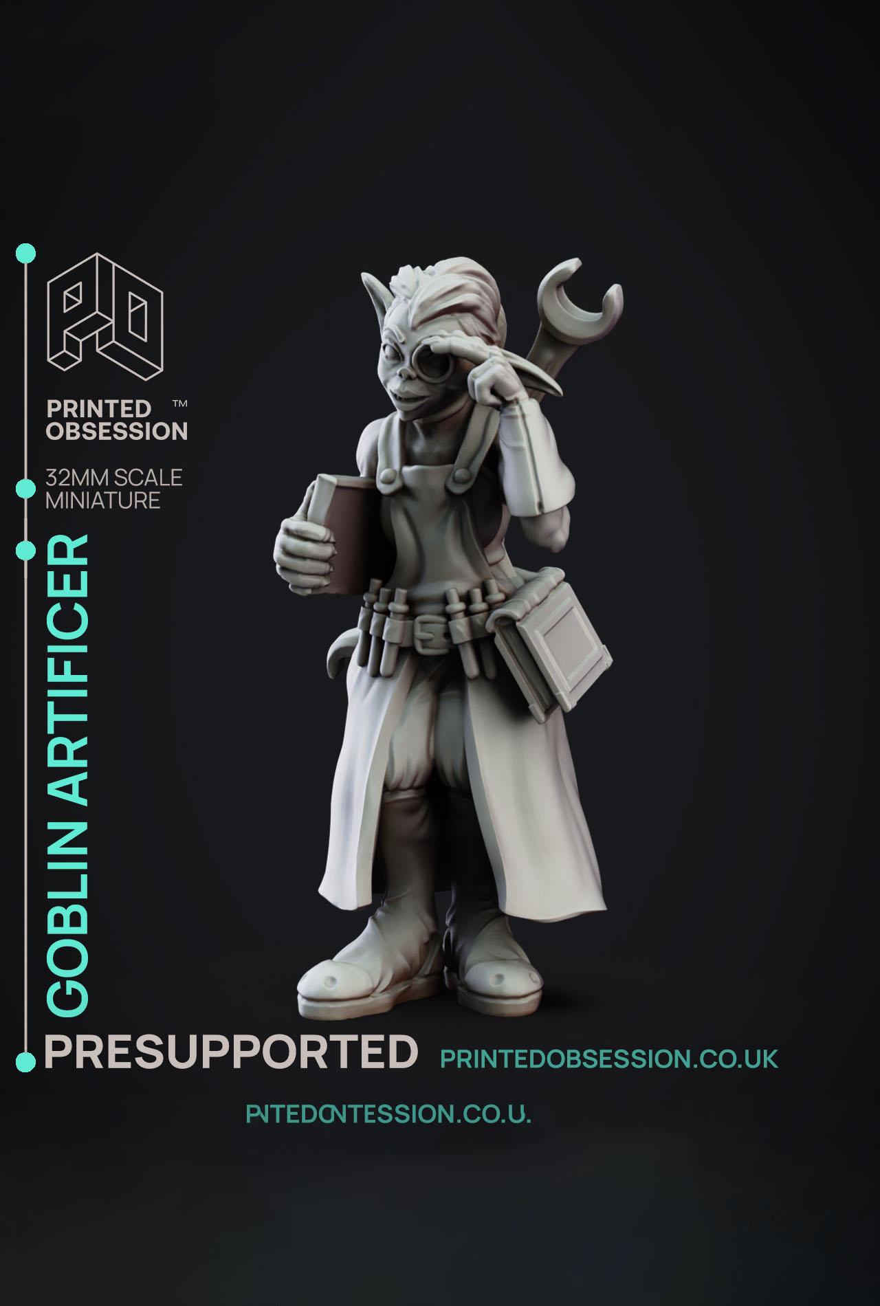 Technical Goblin - Goblin Brewers - PRESUPPORTED - Illustrated and Stats - 32mm scale			 3d model