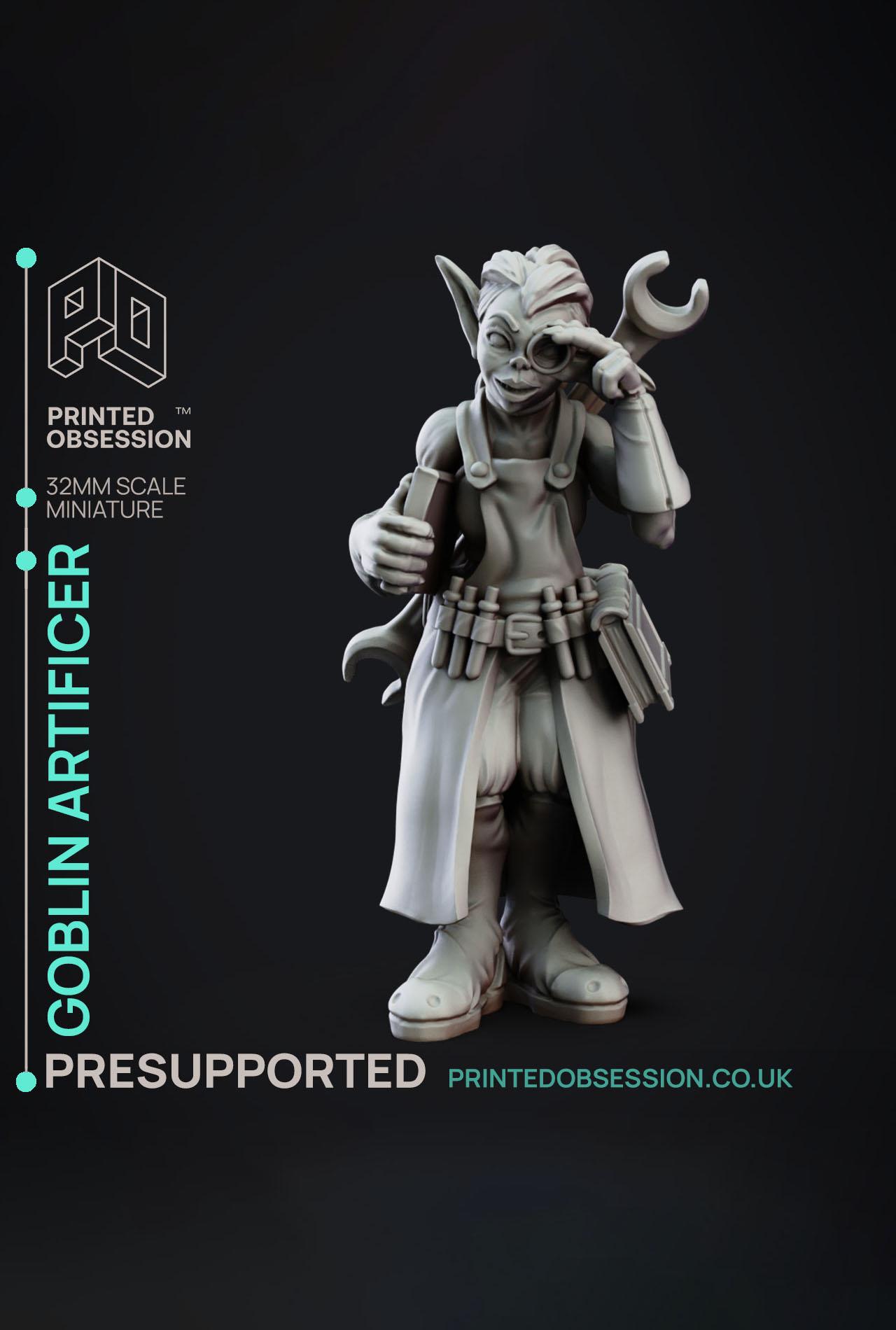 Technical Goblin - Goblin Brewers - PRESUPPORTED - Illustrated and Stats - 32mm scale			 3d model