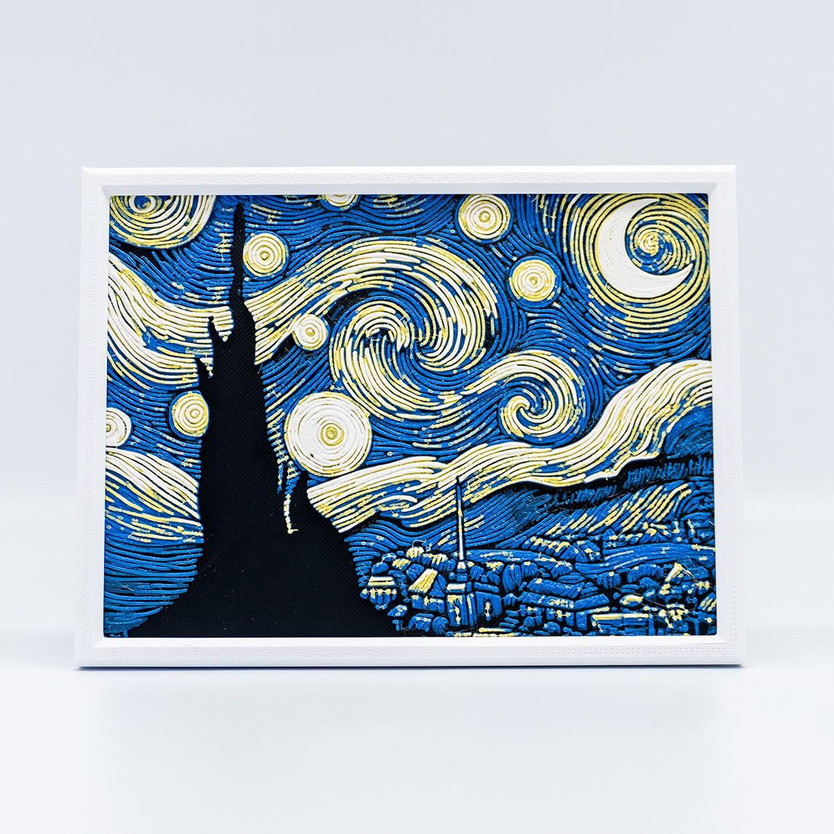 Starry Night Wall Art 3d model