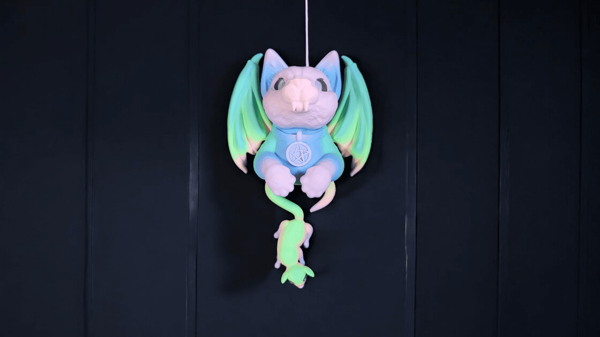 Sky Kitty Door Knocker - Printed beautifully! Used gorilla glue to hold the connector piece in place for the knocker and it looks stunning hung on my wall! - 3d model