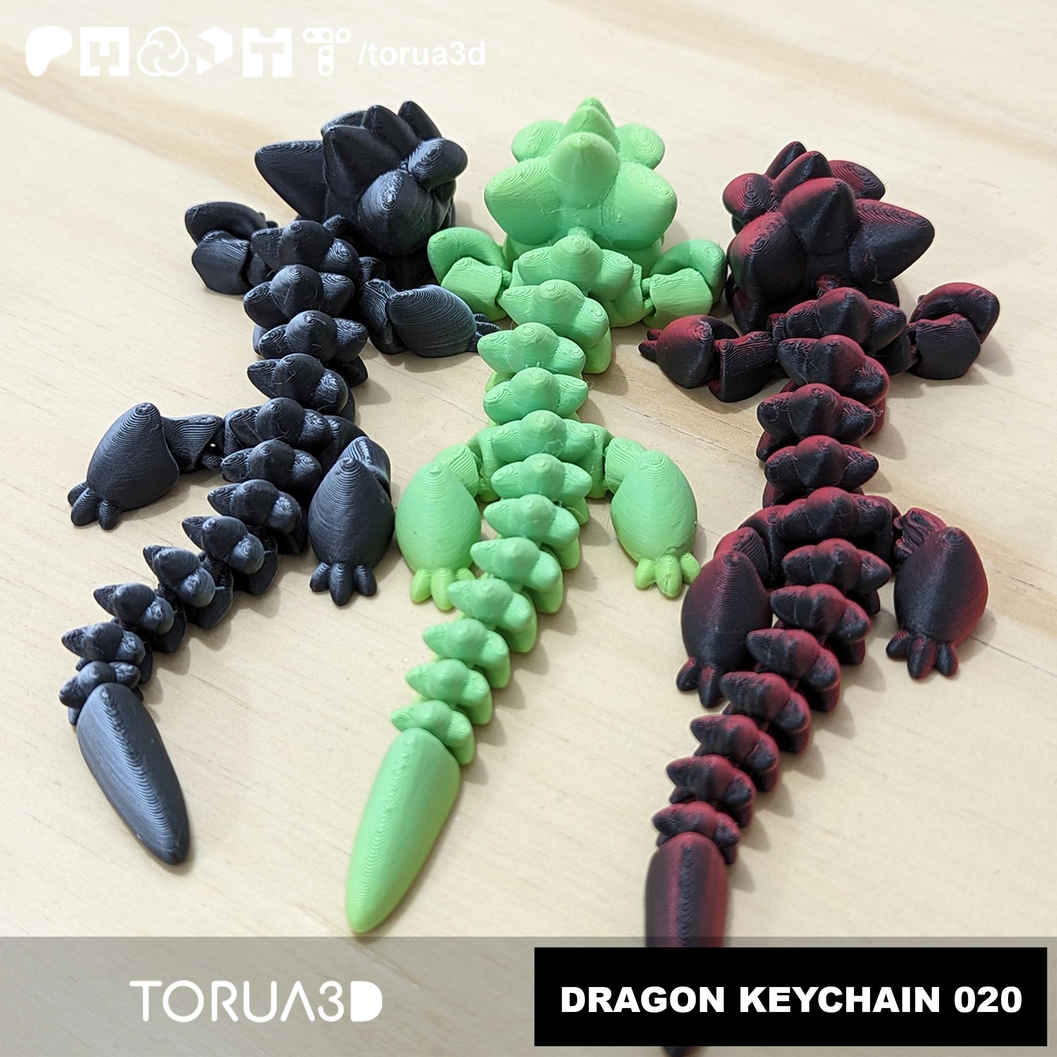 Articulated Dragon Keychain 020 3d model