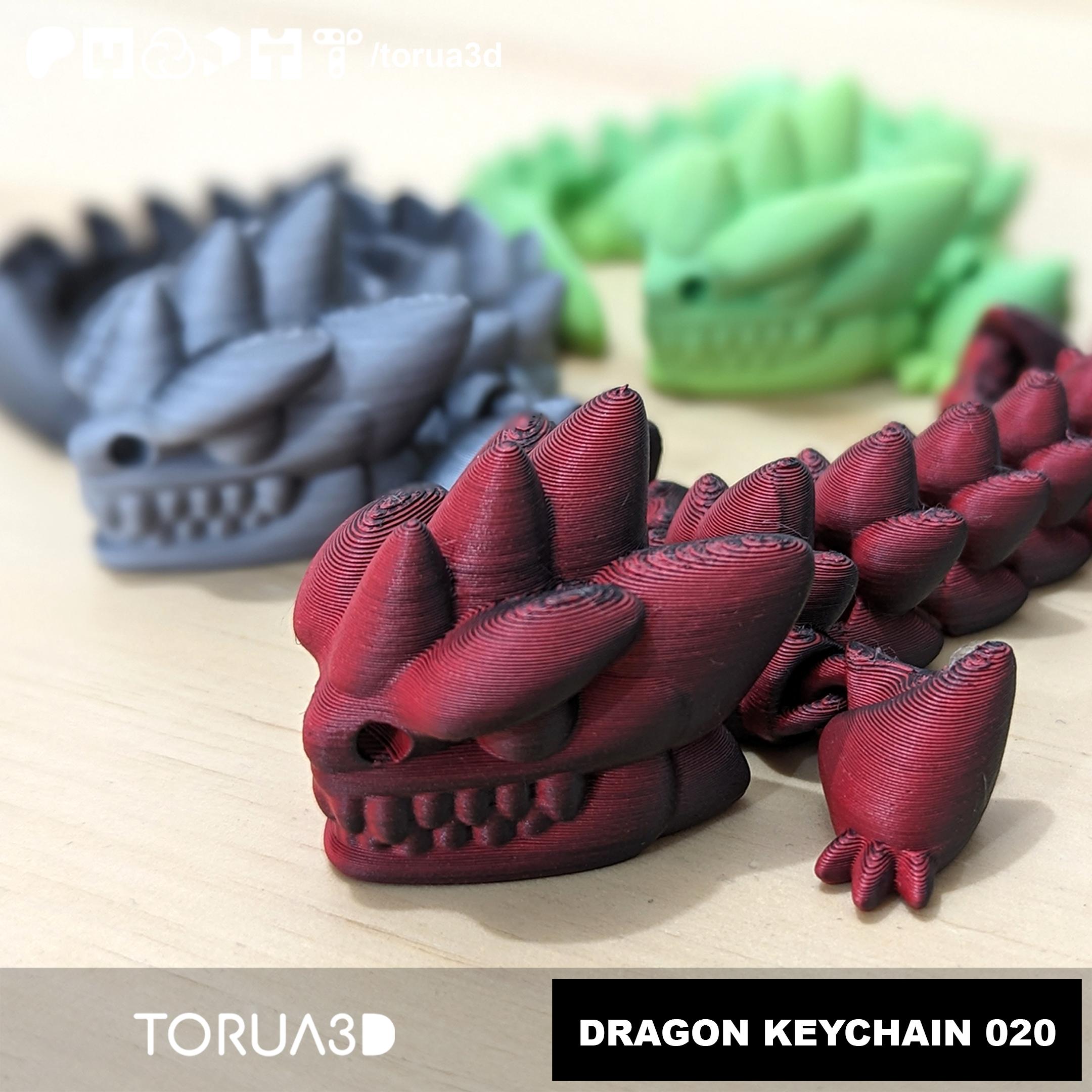 Articulated Dragon Keychain 020 3d model