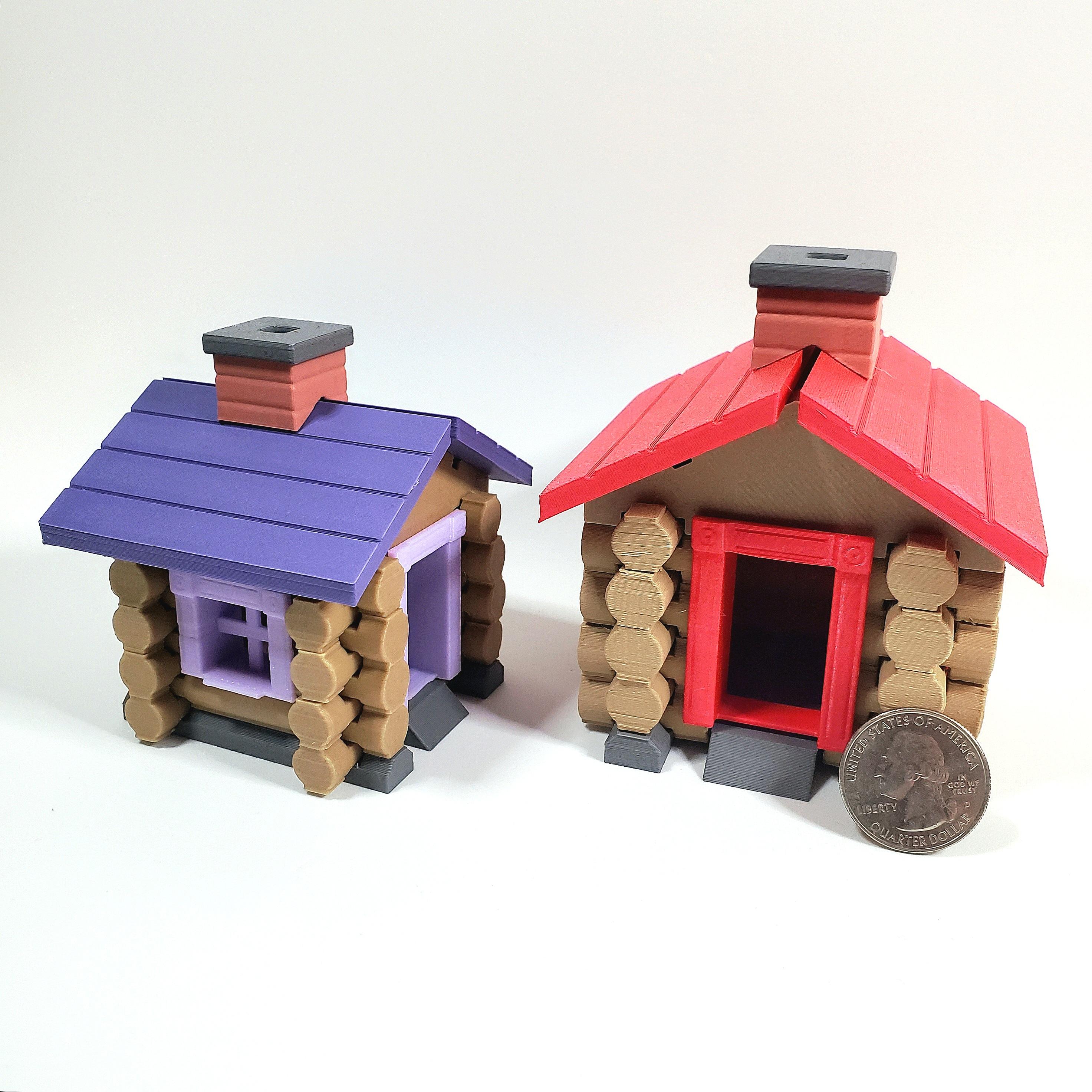 Deluxe Miniature Log Cabin Building Kit *ALL PARTS INCLUDED* Classic Novelty Toy 3d model