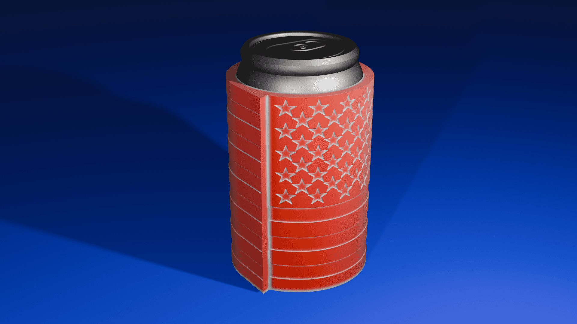 American Flag Beer Can Holder 3d model