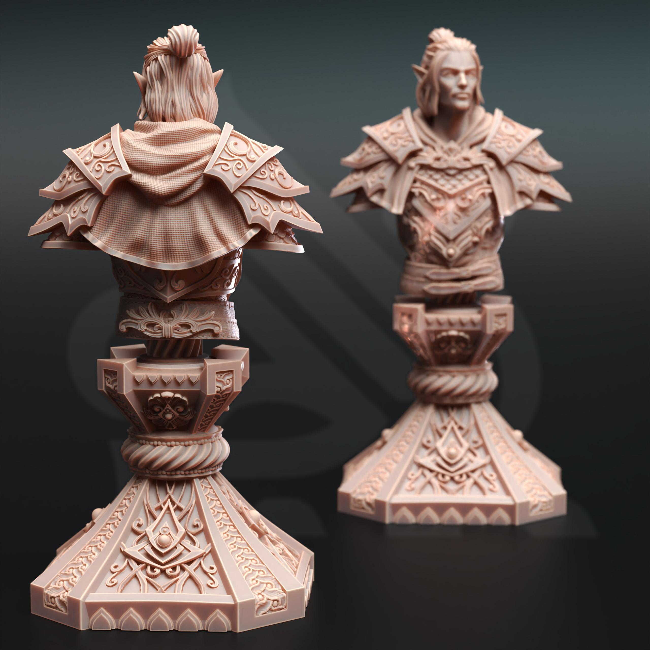 BUST Elven Monster Hunter Ranger - Ervion ro Estel 3d model