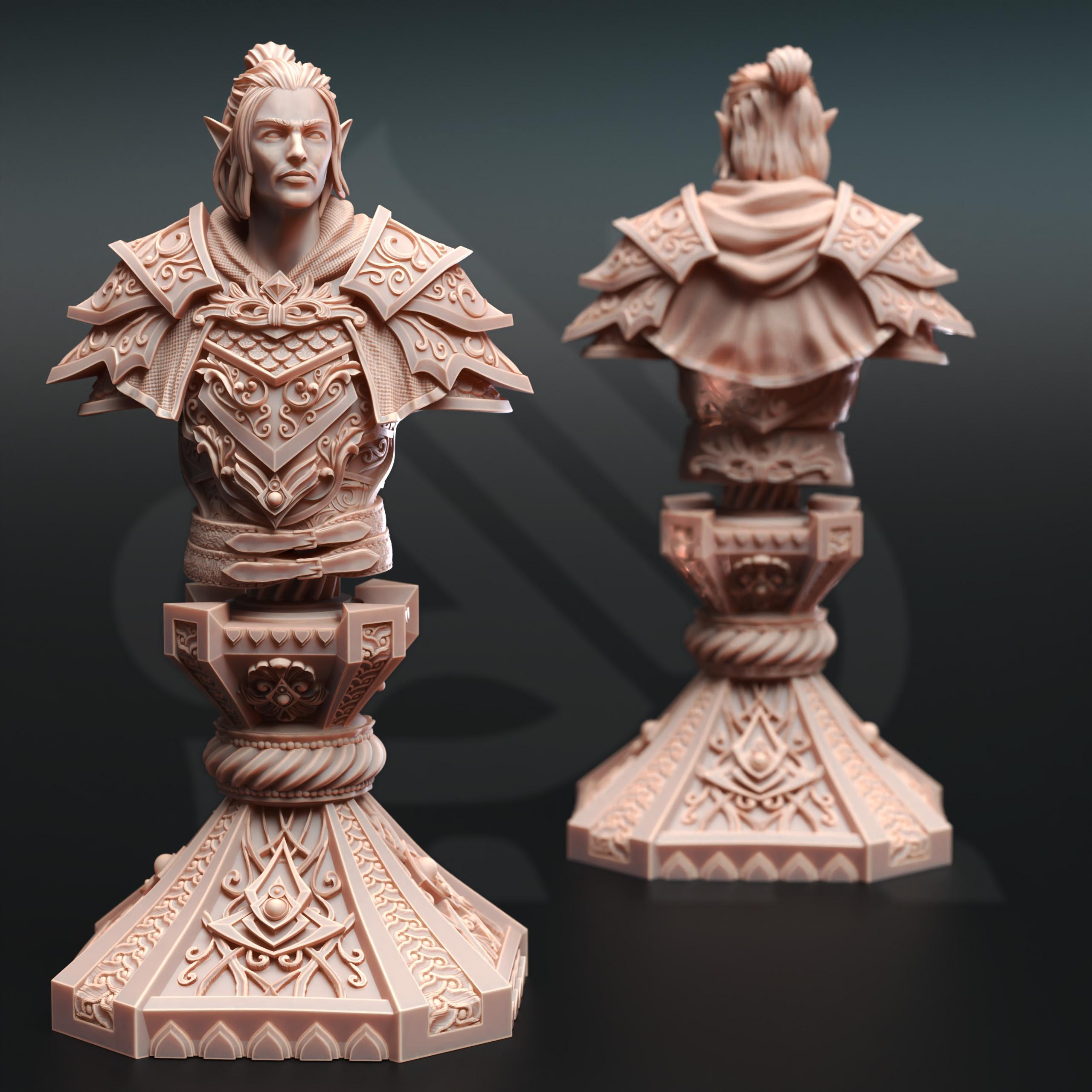 BUST Elven Monster Hunter Ranger - Ervion ro Estel 3d model