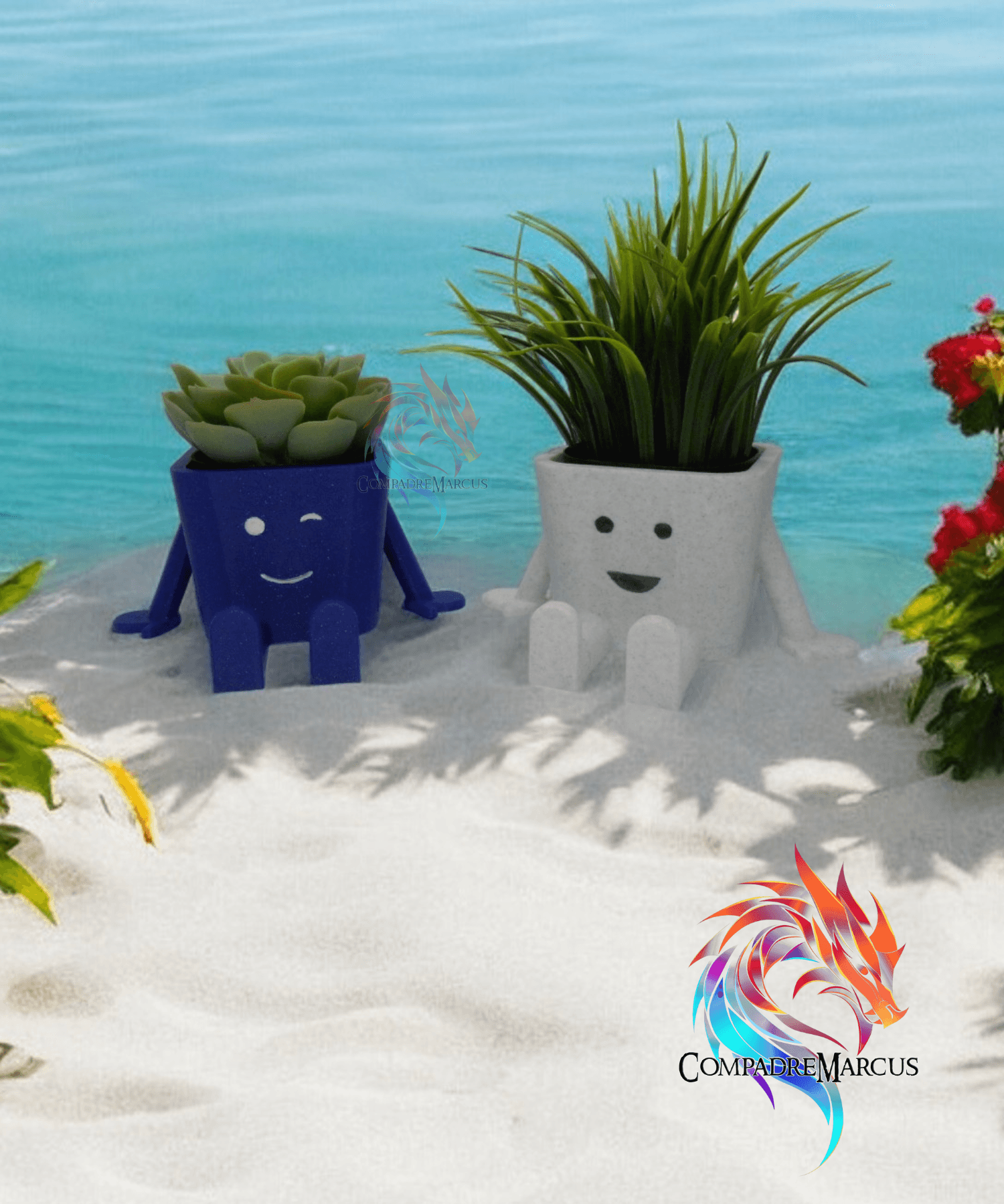 Smiling planters / set of 3 / no supports / 3mf included 3d model