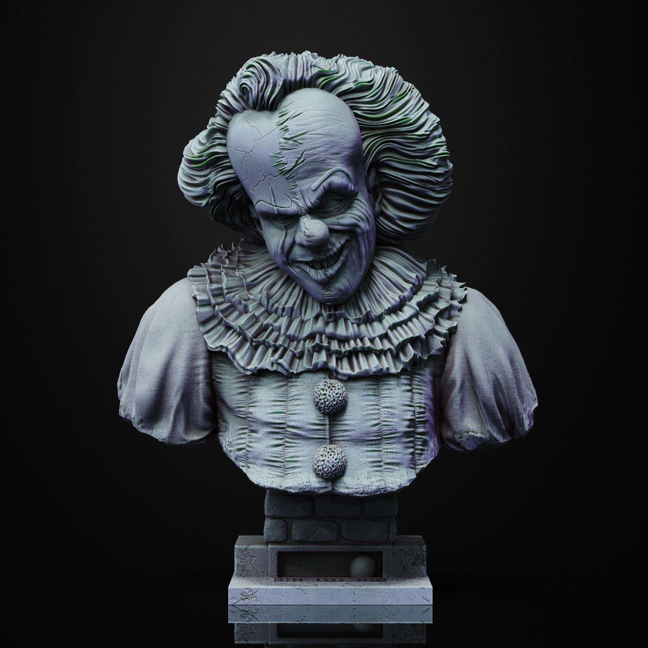 Pennywise bust (Pre-Supported) 3d model