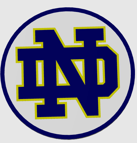 Notre Dame Fighting Irish Coaster - Bambu AMS 3d model