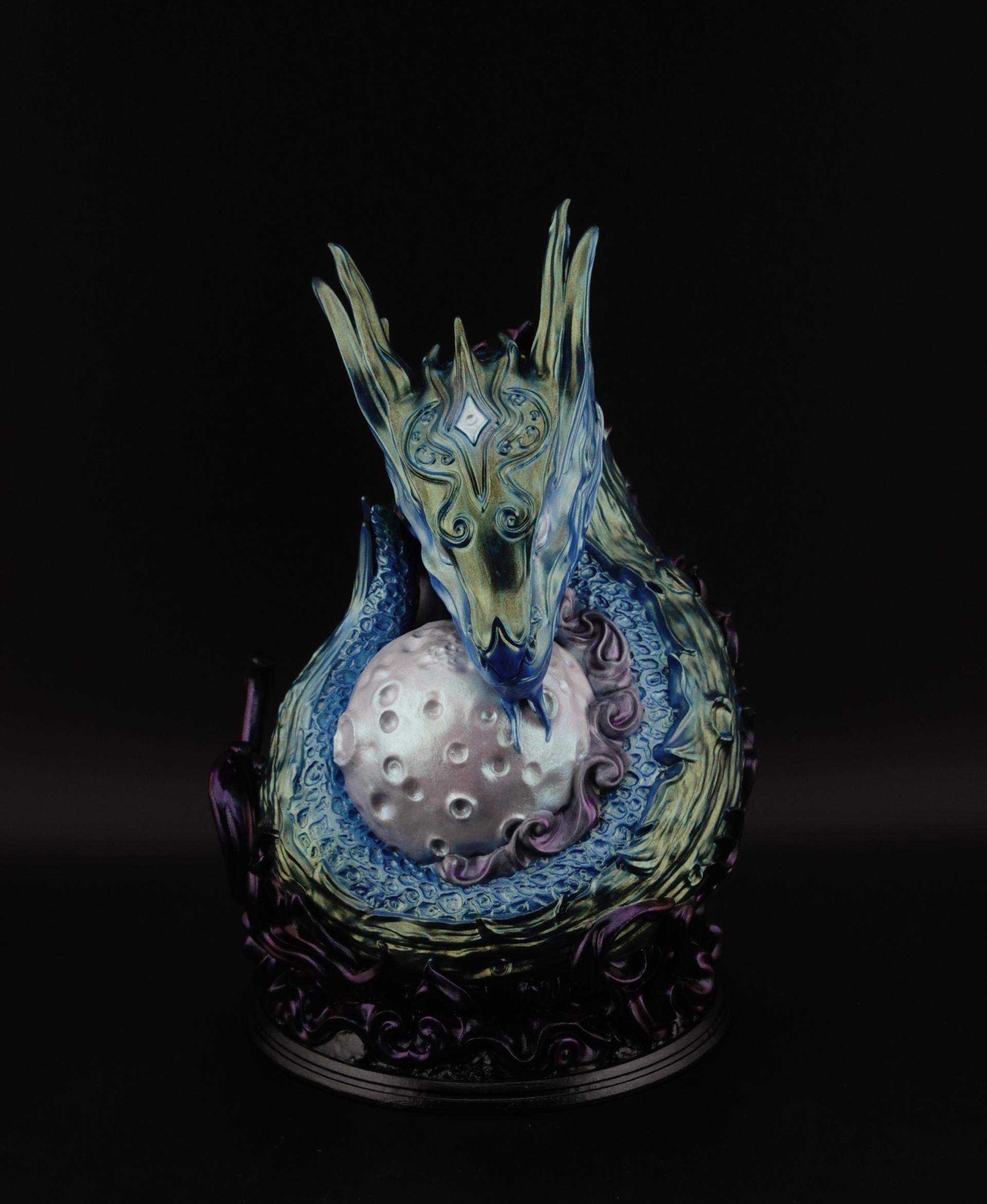 Moon Dragon bust - (Pre-Supported) 3d model