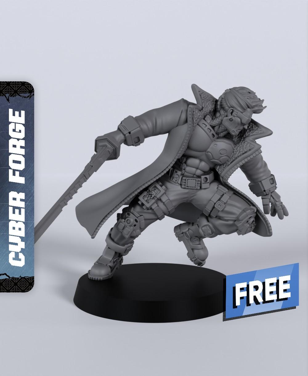 Carbon Connor - With Free Cyberpunk Warhammer - 40k Sci-Fi Gift Ideas for RPG and Wargamers 3d model