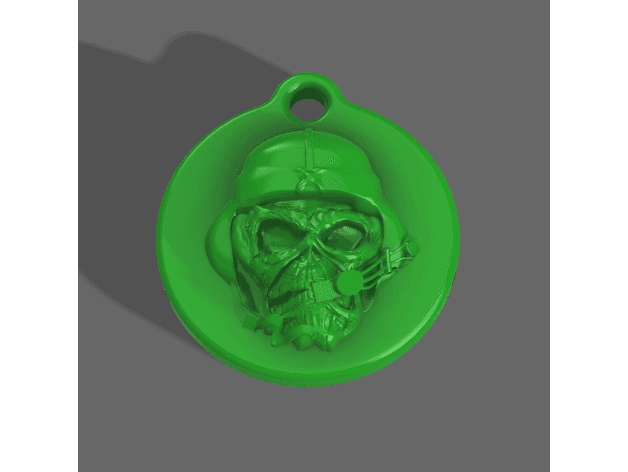 Skull Pilot Keychain 3d model