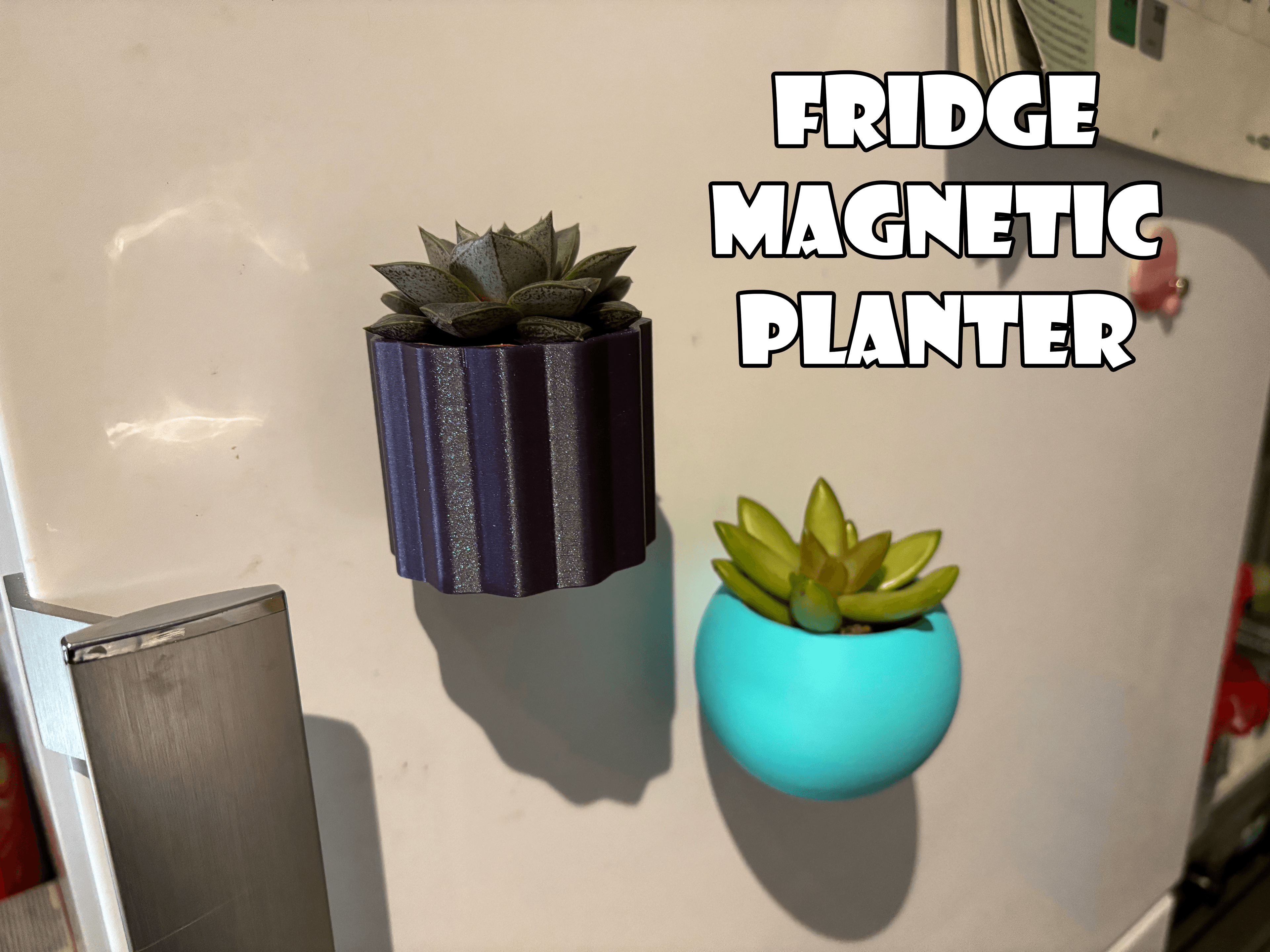  Fridge magnetic planter for succelent plants - 1 - NON COMMERCIAL 3d model