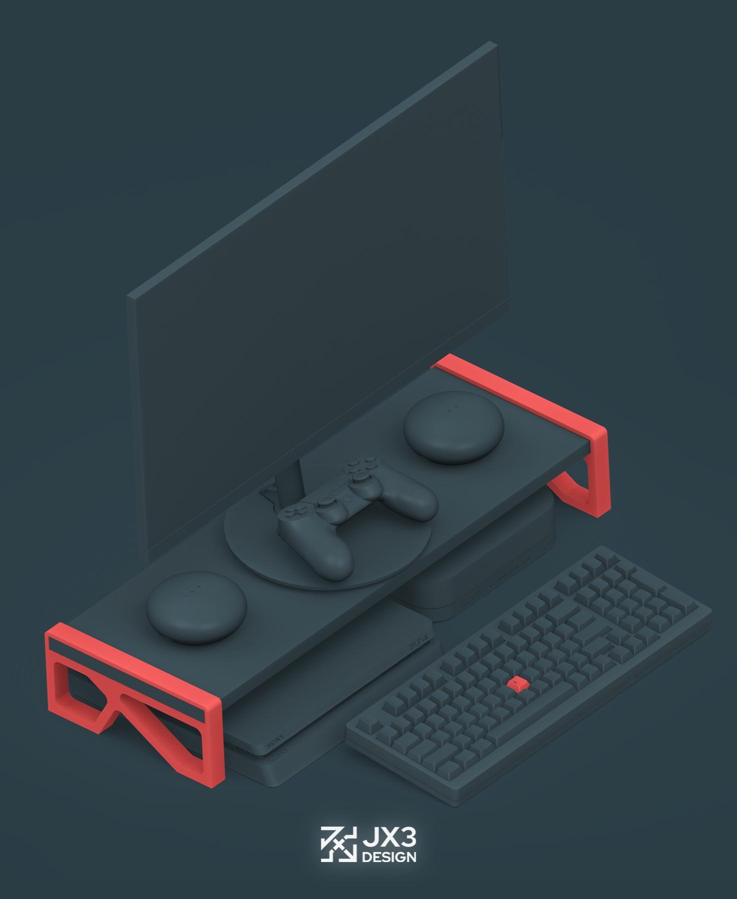 Monitor stand for Ikea BURHULT 3d model