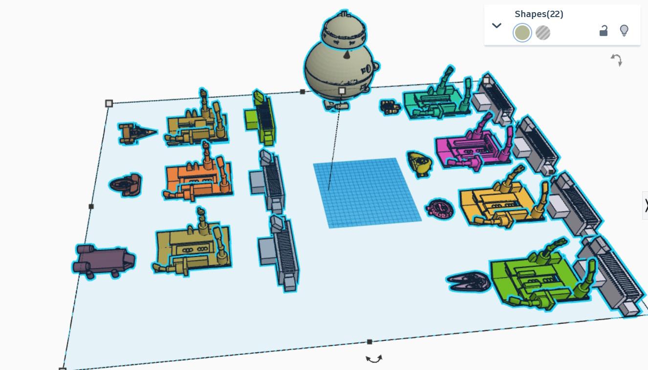 Space Station with Shipyards and Ships 3d model