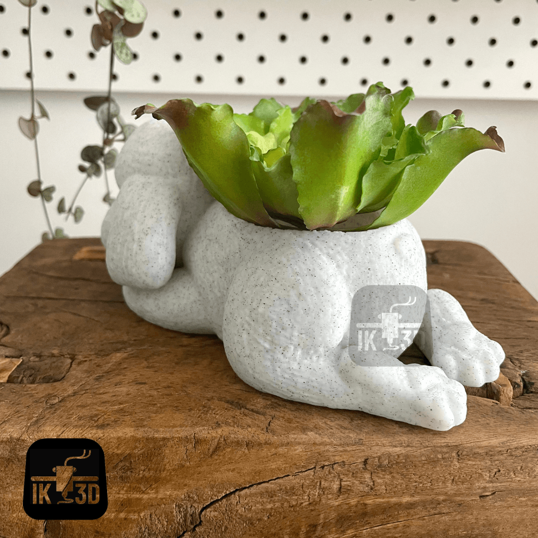 Sleepy Poodle Dog Planter / No Supports 3d model