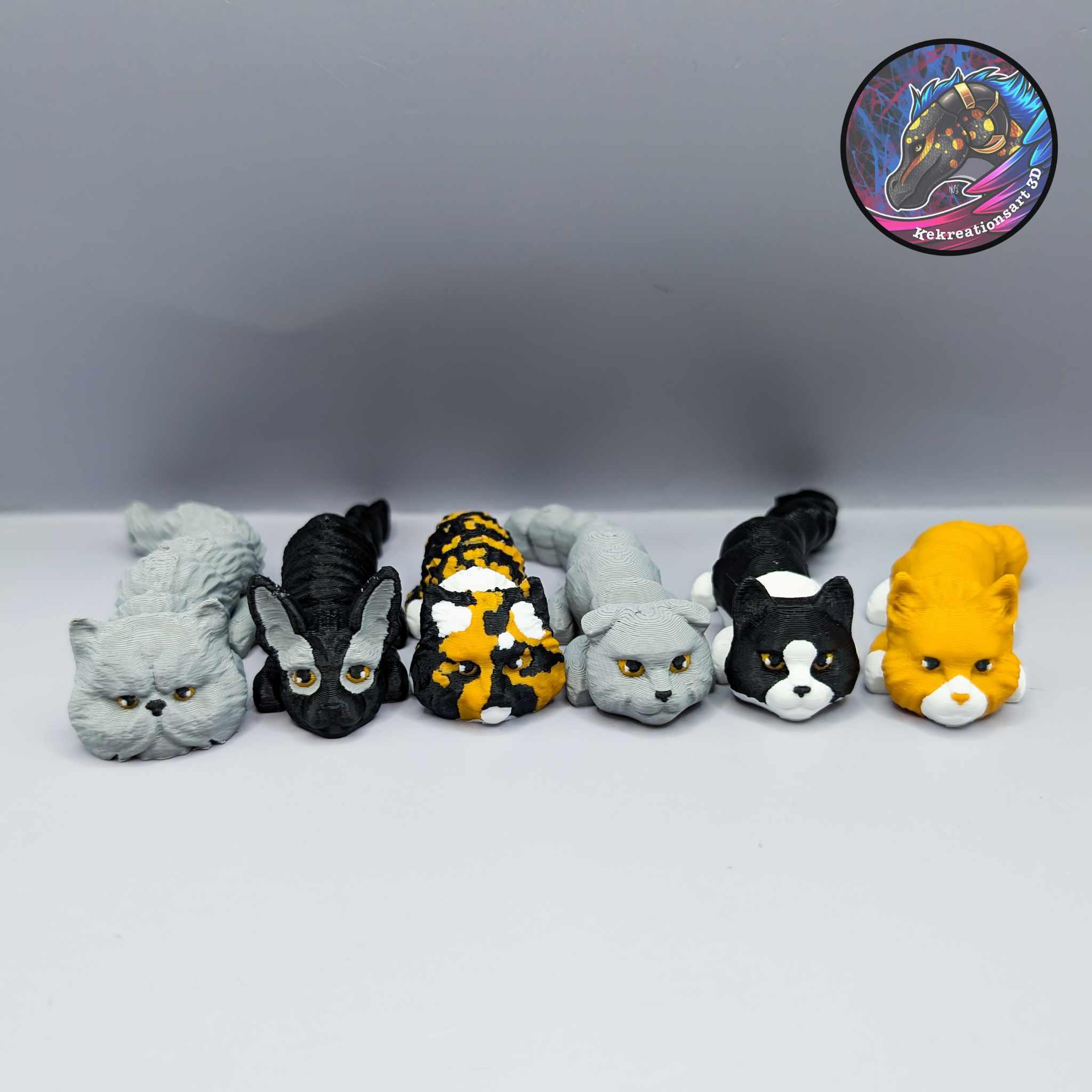 Baby Flexi Cat Set (set of 6) 3d model