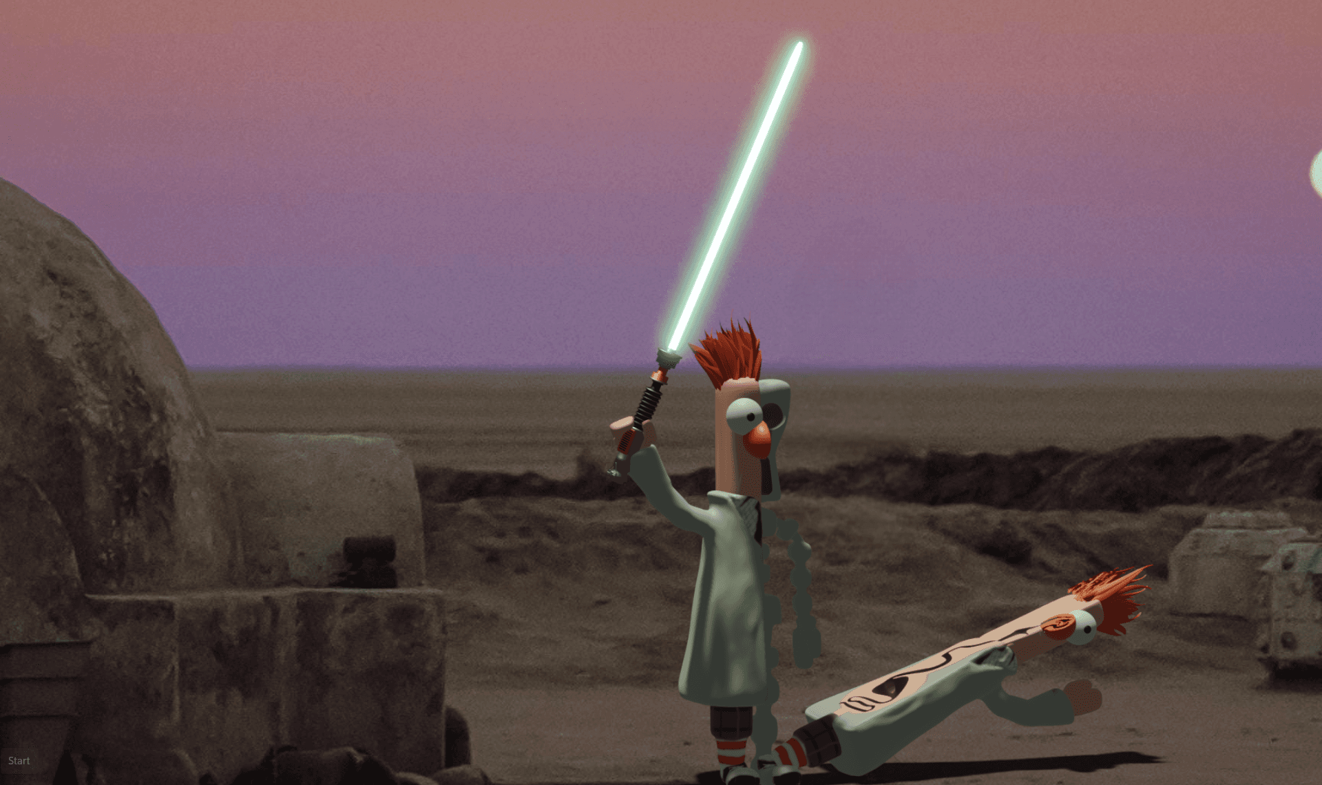 Beaker And Light Saber 3d model