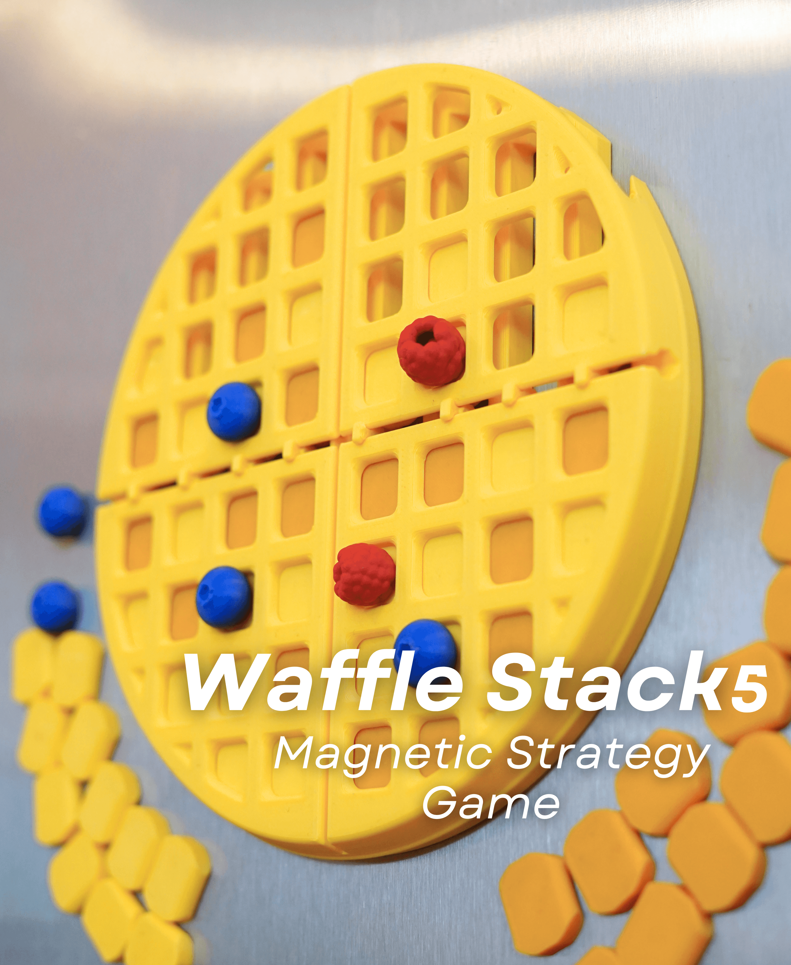 Waffle Stacks - Stack 5 Magnetic Strategy Game 3d model