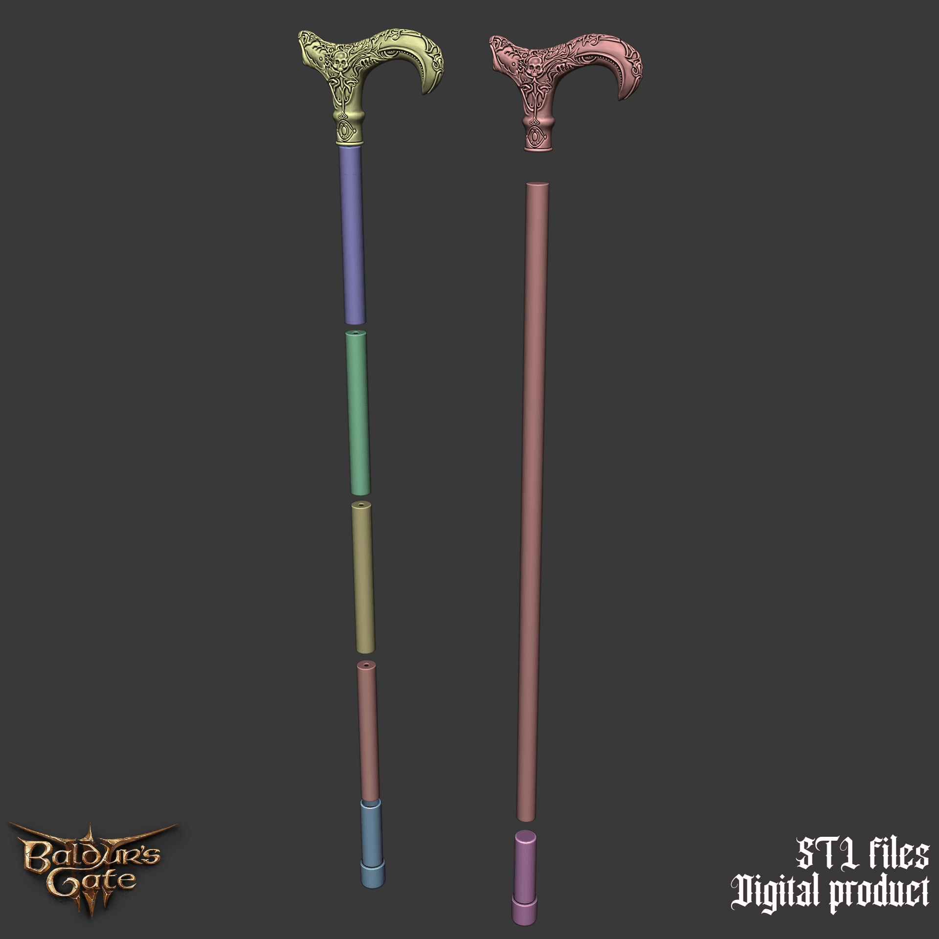 Fantasy Lord Gortash Cane Baldurs Gate 3 3d model