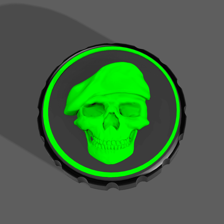 Soldier Skull - Stash Jar Lid 3d model