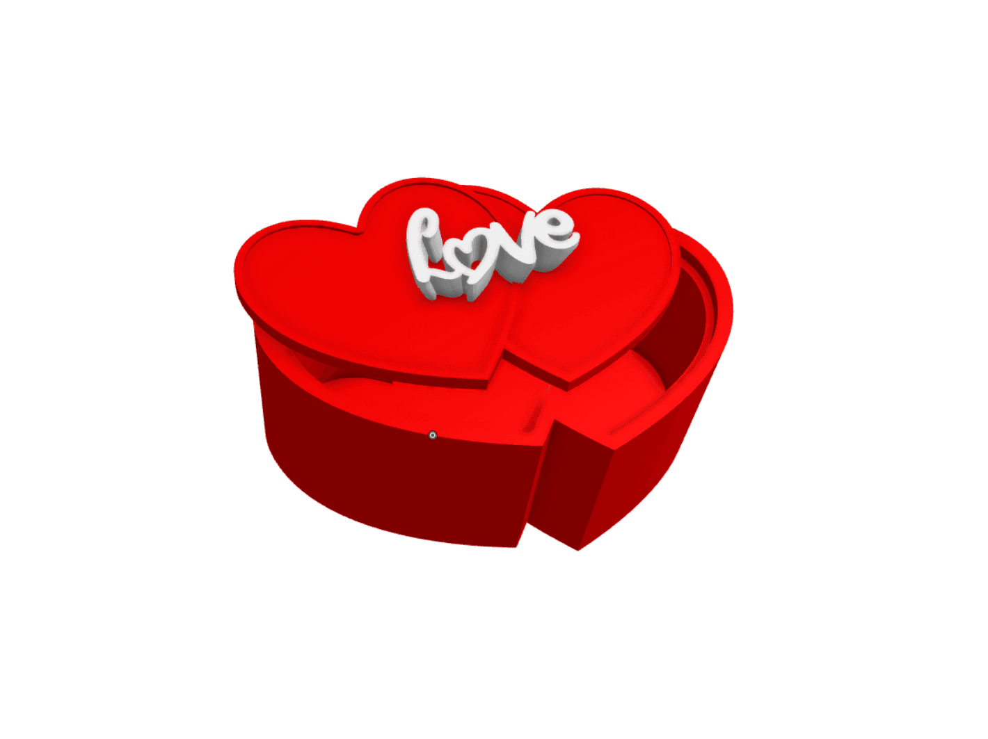 Remix of Simple Heart Box with Lid 3d model