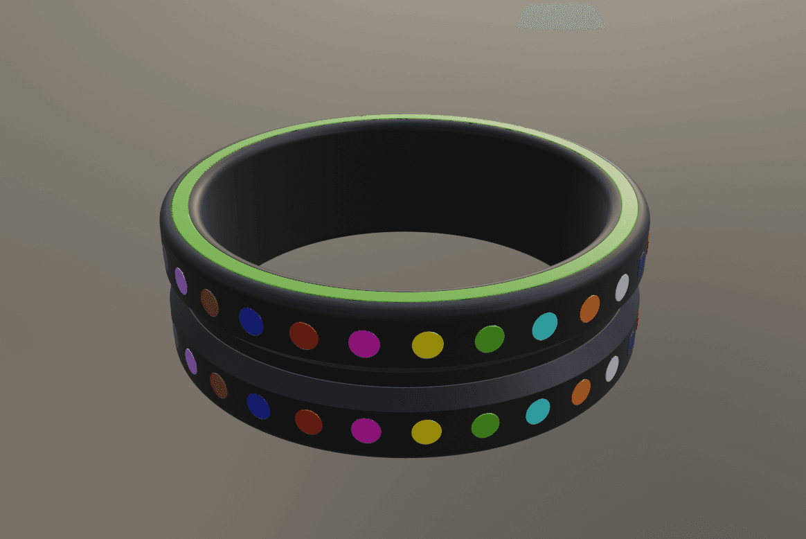 Bracelet with inserts (no need for multi-color printer)  3d model