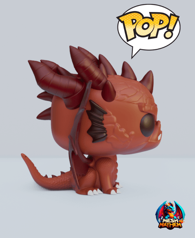 Funko Pop Style Dragon Mesh Mayhem 3d model