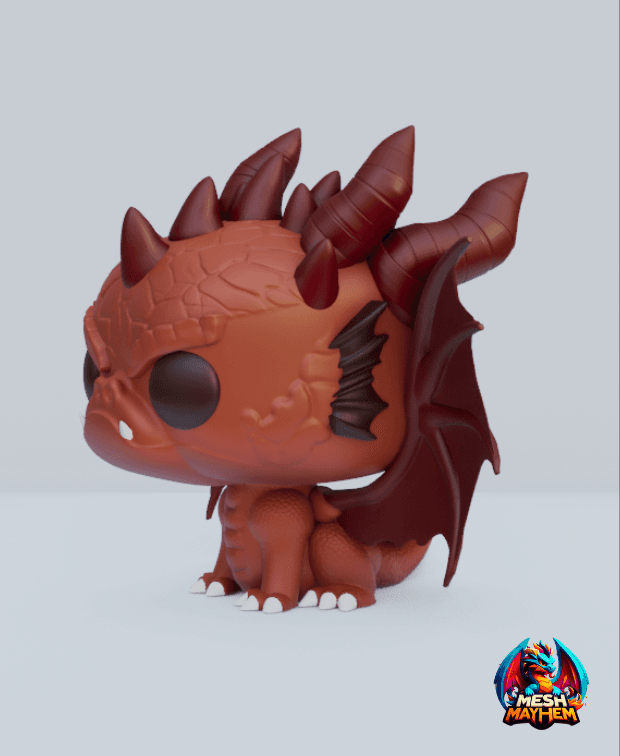 Funko Pop Style Dragon Mesh Mayhem 3d model