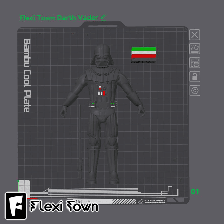 Flexi Print-in-Place Darth Vader 3d model