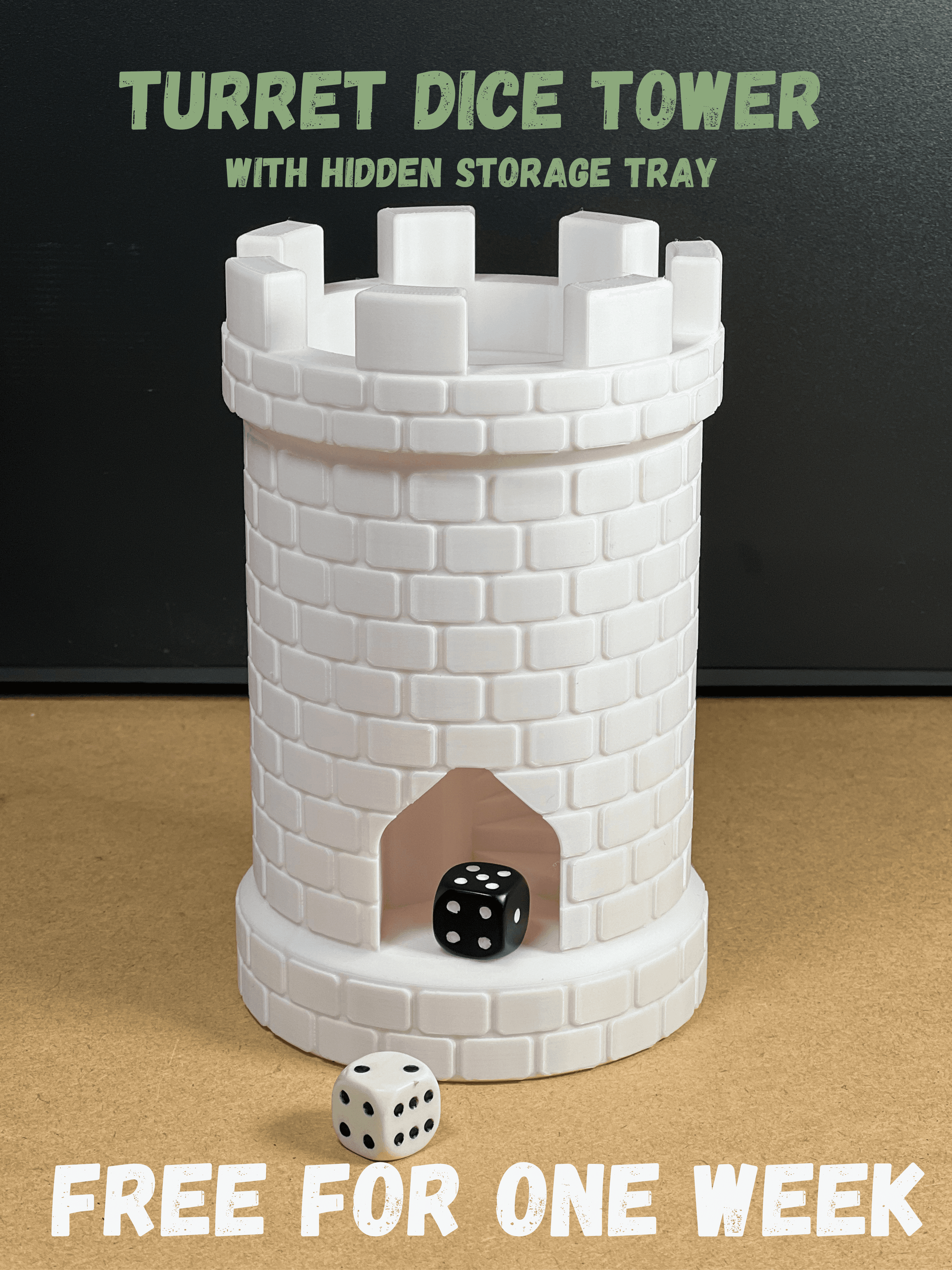 Turret Dice Tower With Hidden Storage Tray.  3d model