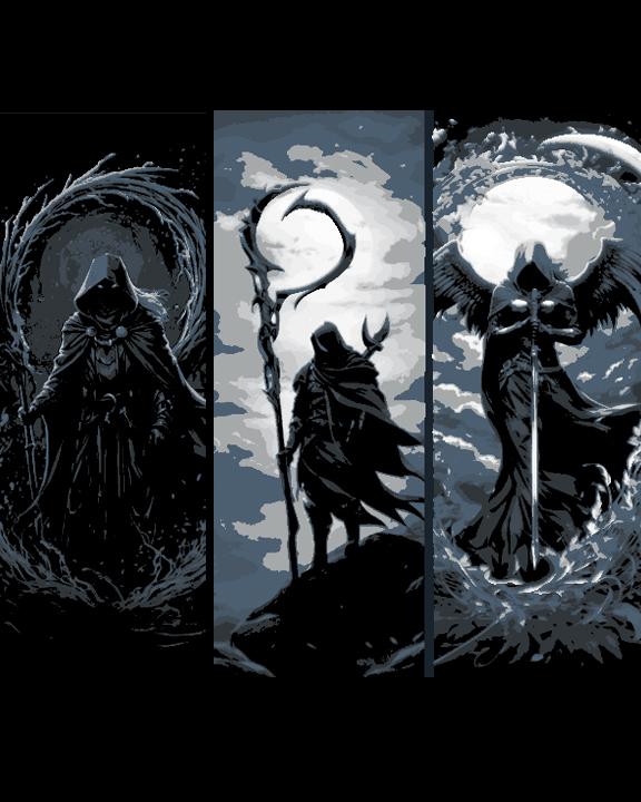 Fantasy depictions of Death or the Grim Reaper - Set of 3 Bookmarks 3d model