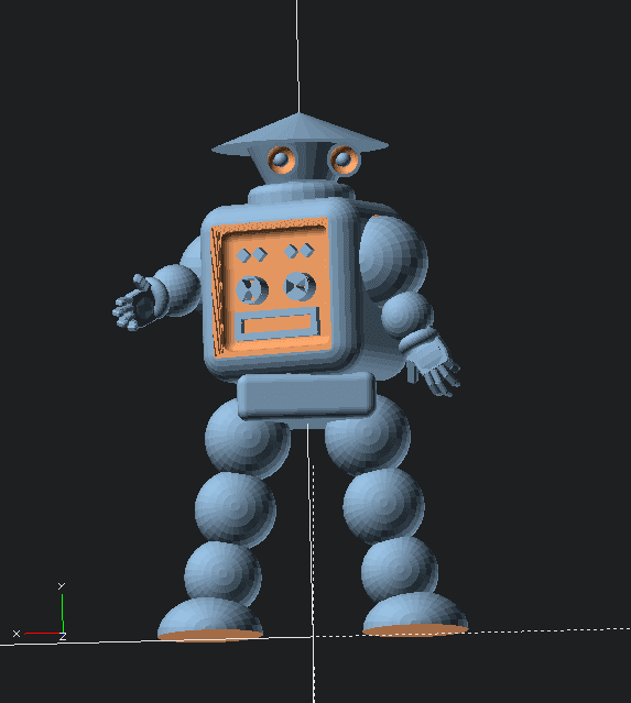 RobotRetro - Configurable and posable robot model. 3d model